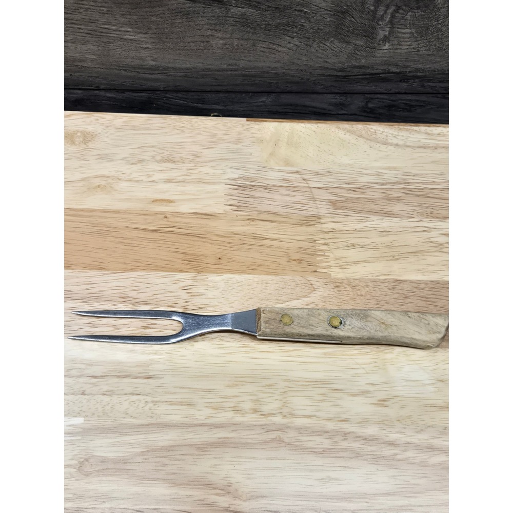 Vintage Rostfrei Meat Carving Fork wood Handle Stainless Steel Germany